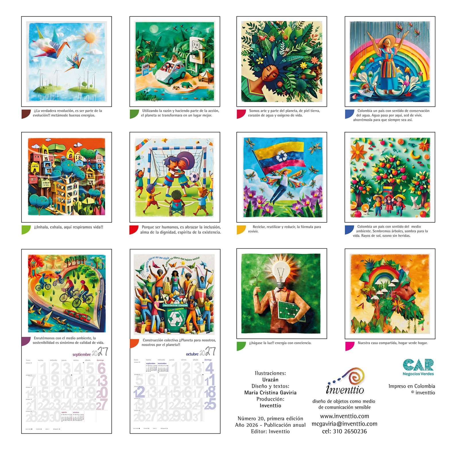 Las doce ilustraciones del calendario 2027 Energías Limpias