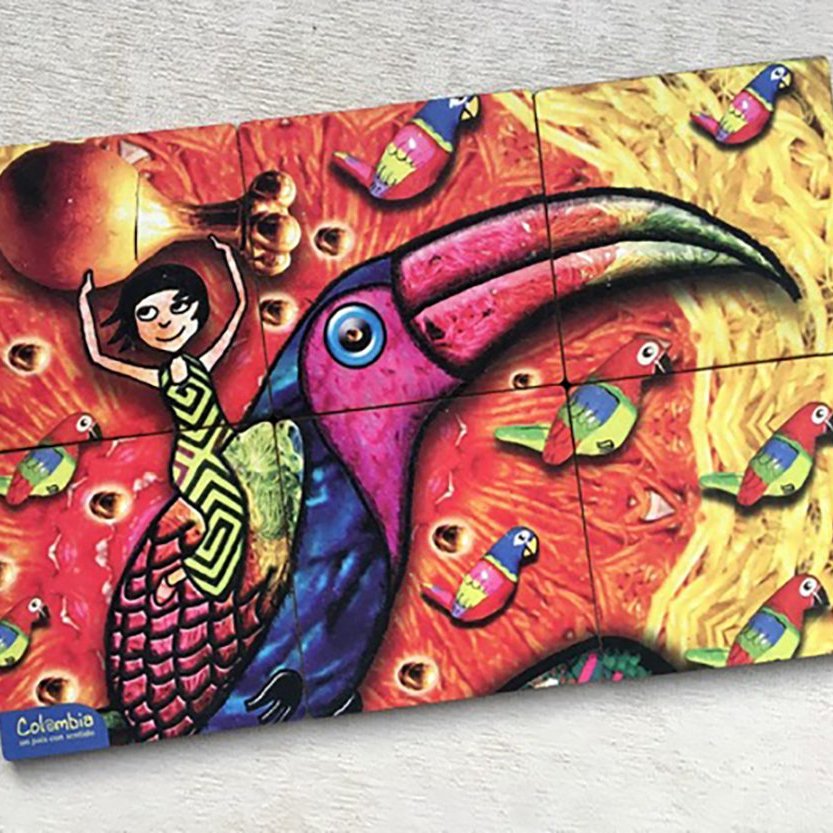Juego de seis portavasos ilustrados